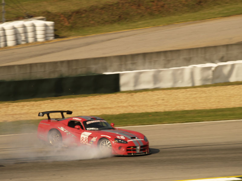 Peter Tonelli Dodge Viper race car spin