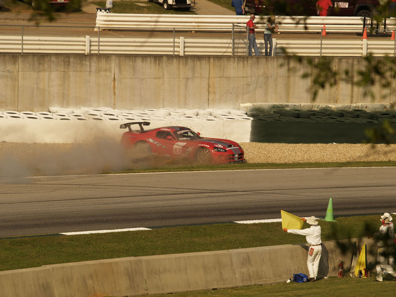 Peter Tonelli Dodge Viper race car spin