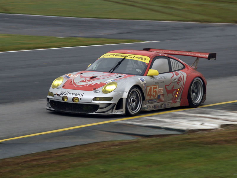 Porsche 911 GT3 race car Patrick Long Jorg Bergmeister Marc Lieb